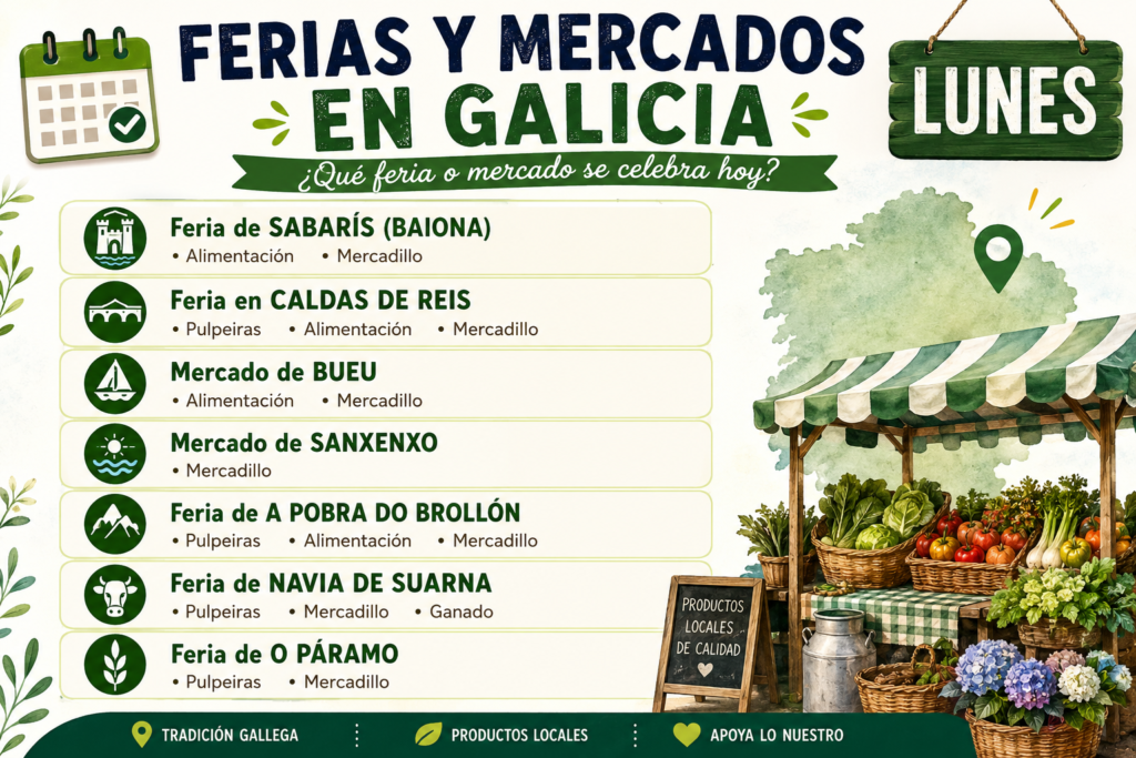 Ferias y Mercados en Galicia - lunes
