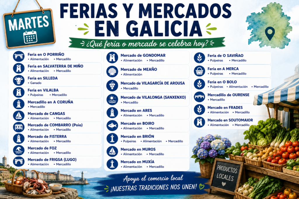Ferias y Mercados en Galicia - martes