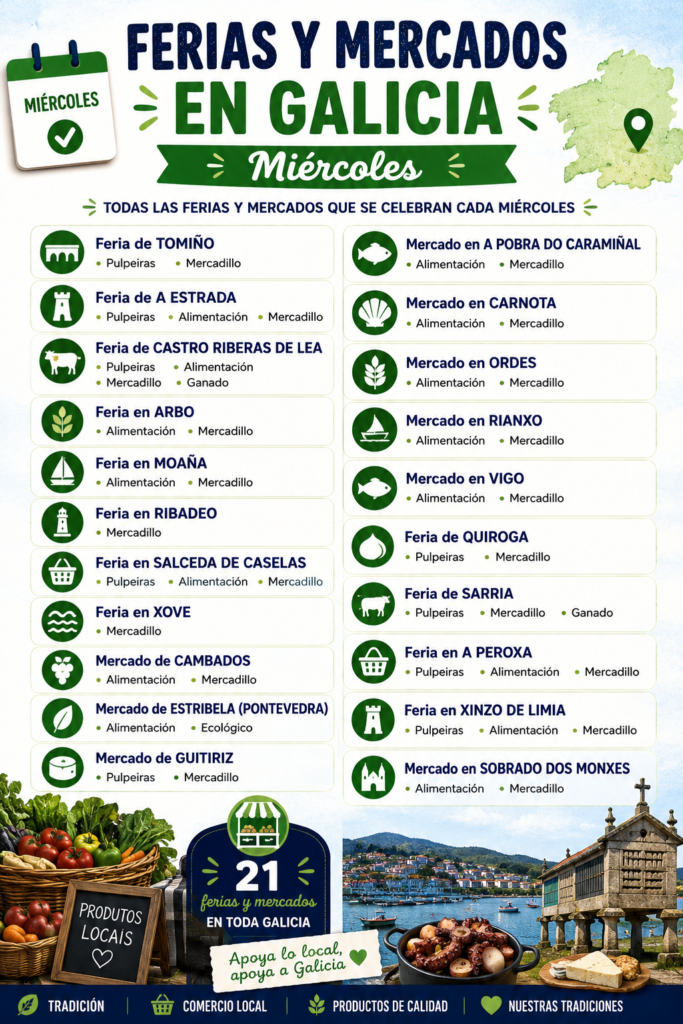 Ferias y Mercados en Galicia - miércoles