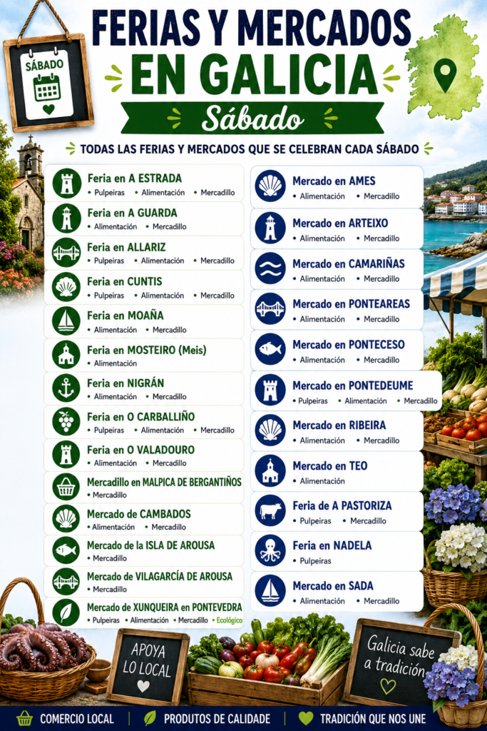 Ferias y Mercados en Galicia - Sábado