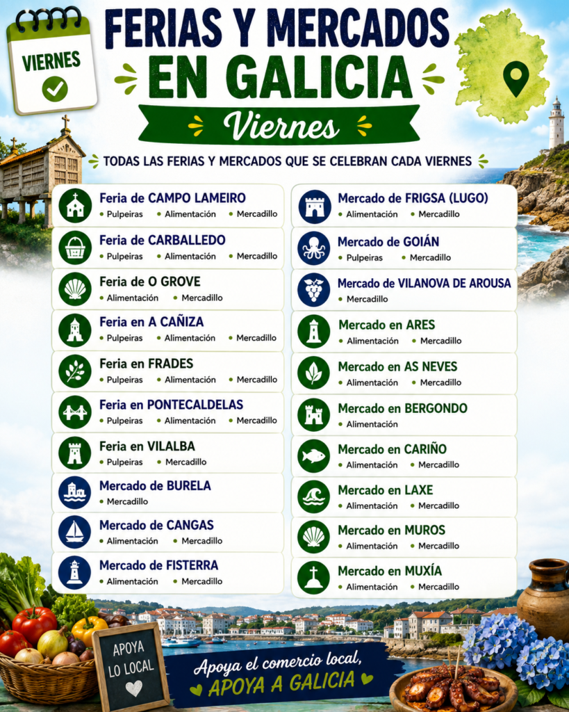 Ferias y Mercados en Galicia - viernes